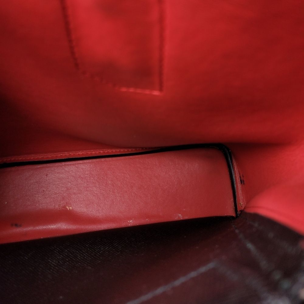 Prada Saffiano Women's 2 Tone Red And Black Large Double Tote Bag - Picture 3 of 15